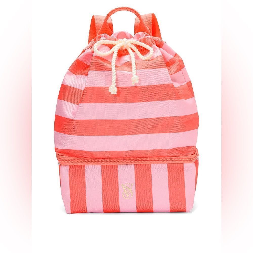 NEW! 2025 VICTORIA'S SECRET Chic Striped Beach Cooler Lunch Bag - Picture 2 of 5
